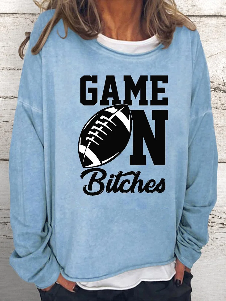 Game On American Football Women Loose Sweatshirt-Annaletters