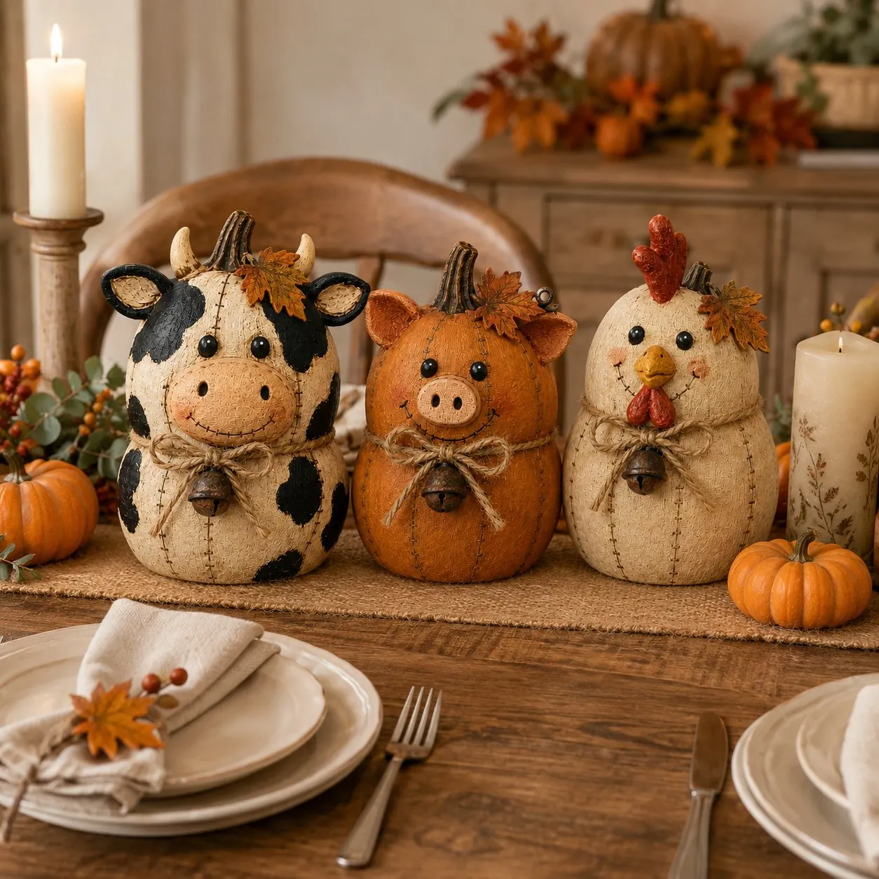 🐷Rustic Farm Pumpkin Friends Decor Set🎃