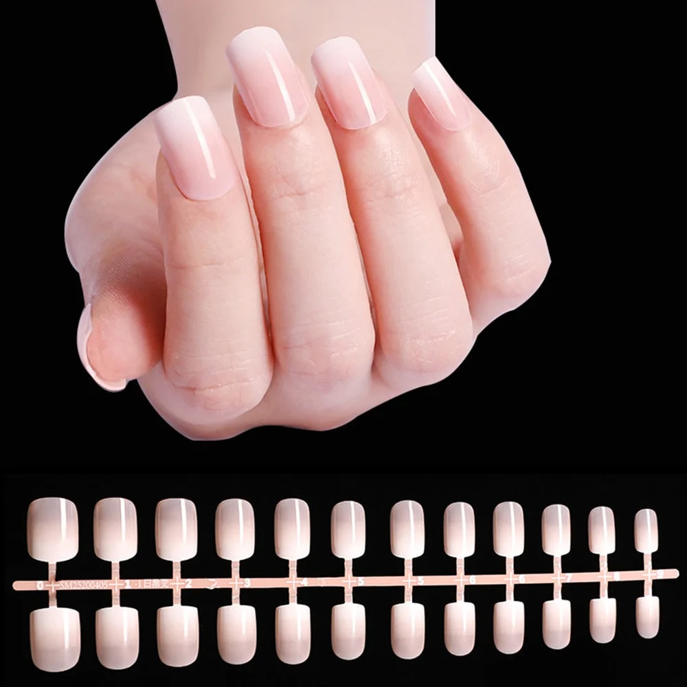 1set/24pcs French Fake Nails Matte /UV False Nail Detachable tips Nail Extension Manicure Art Press On Fake False Nails Beauty-Nail Inspo