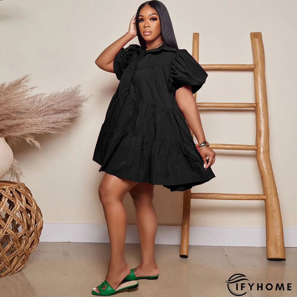 Solid Color Casual Loose Dress | IFYHOME