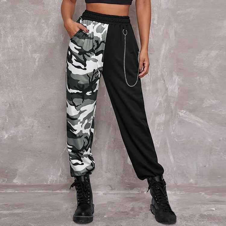 Contrast Chain Personalized Pants