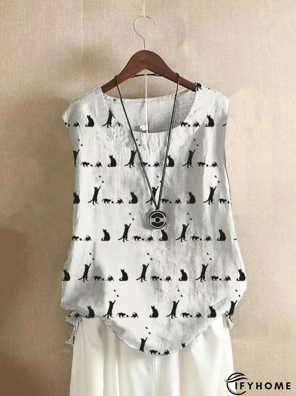 Cotton-Blend Sleeveless Top | IFYHOME