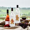 4 Pack DIY Rhinestone Drawstring Wine Gift Bags,  Diamond Painting Wine Decor Bag for Festival Gift Home Table Decor(Gingerbread Man)