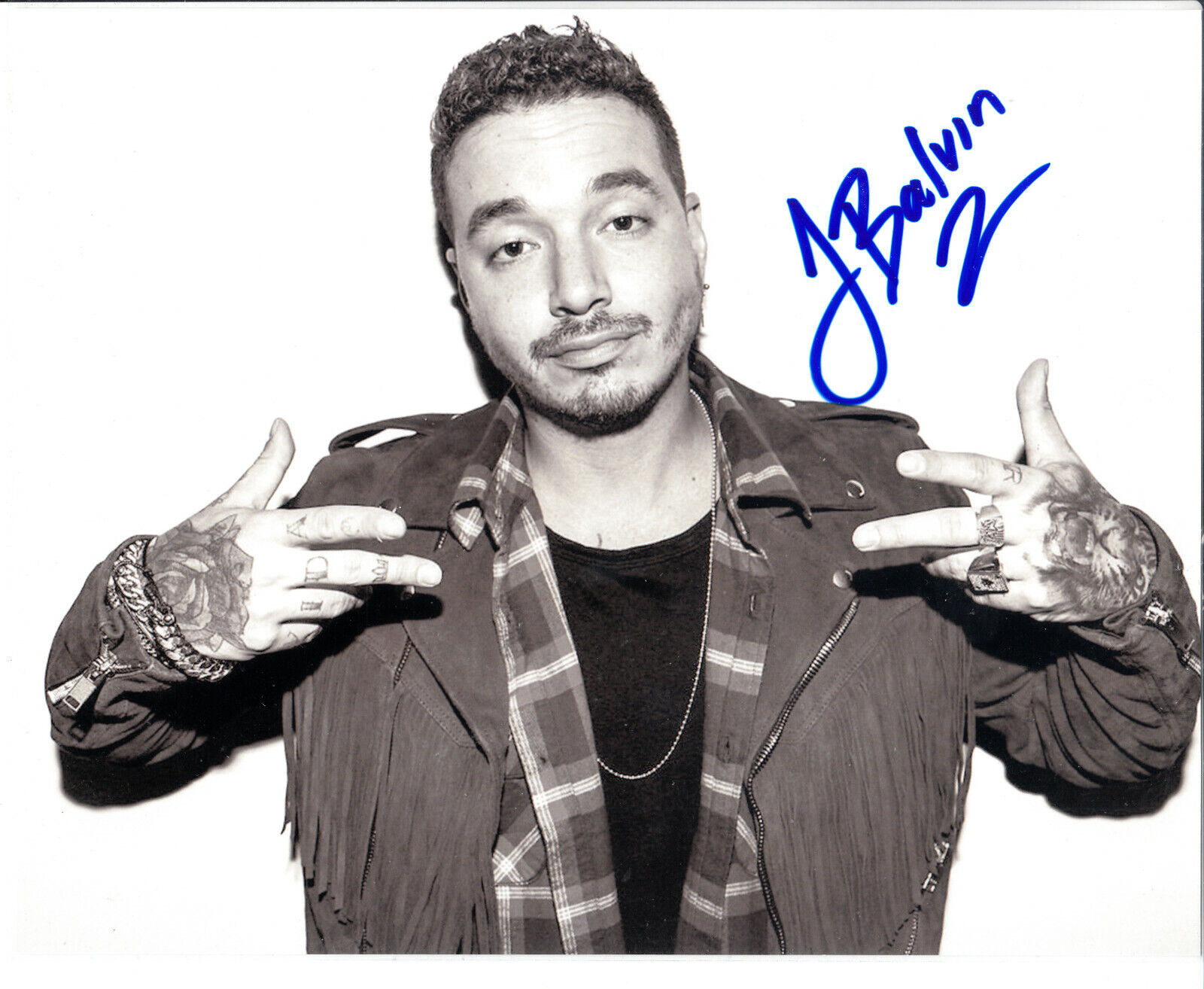 J Balvin Columbian singer songwriter rapper Autograph Signed 8 x10