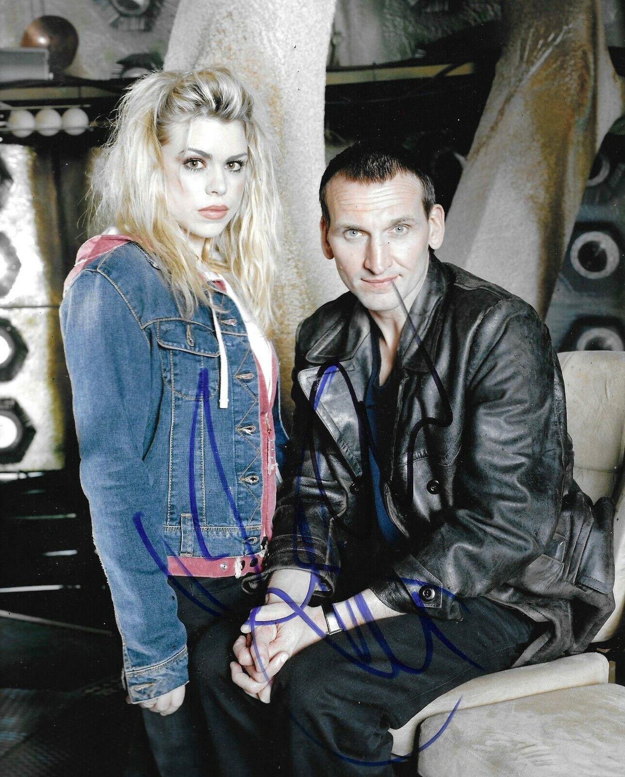 Christopher Eccleston/Billie Piper Signed Doctor Who 10x8 Photo Poster painting AFTAL