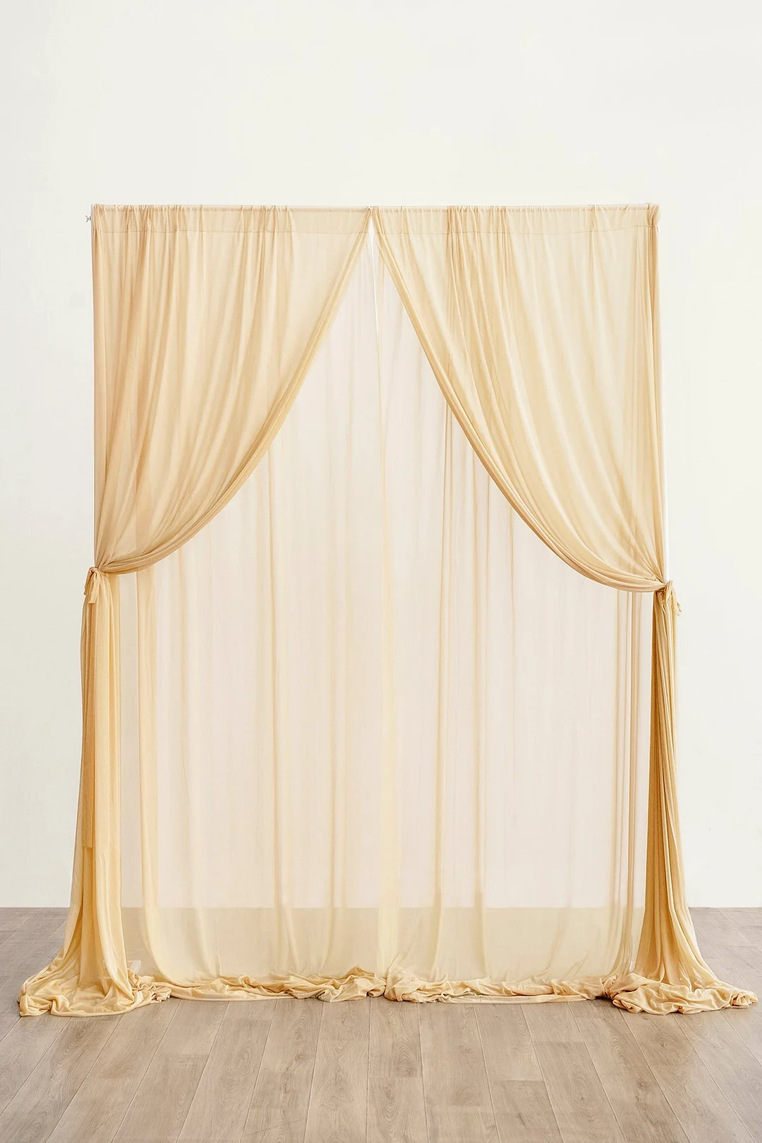 2-Layer Wedding Backdrop Curtains 59" x 10ft (Set of 2) - 8 Colors