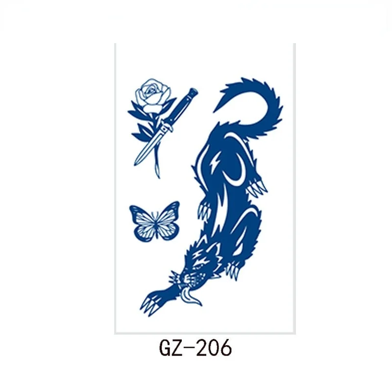 Net Red Herbal Juice Tattoo Sticker Semi-permanent Waterproof Sweat Resistant Tattoo Masking Scar Tattoo Sticker