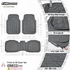 CAR PASS DeepDish Floor Mats for Cars Full Set,Heavy Duty Rubber Car Mats 3-Piece,Universal Waterproof Trim-to Fit Automotive Floor Mats for Truck Van SUV, Durable All-Weather Car Mats(Pure Gray)