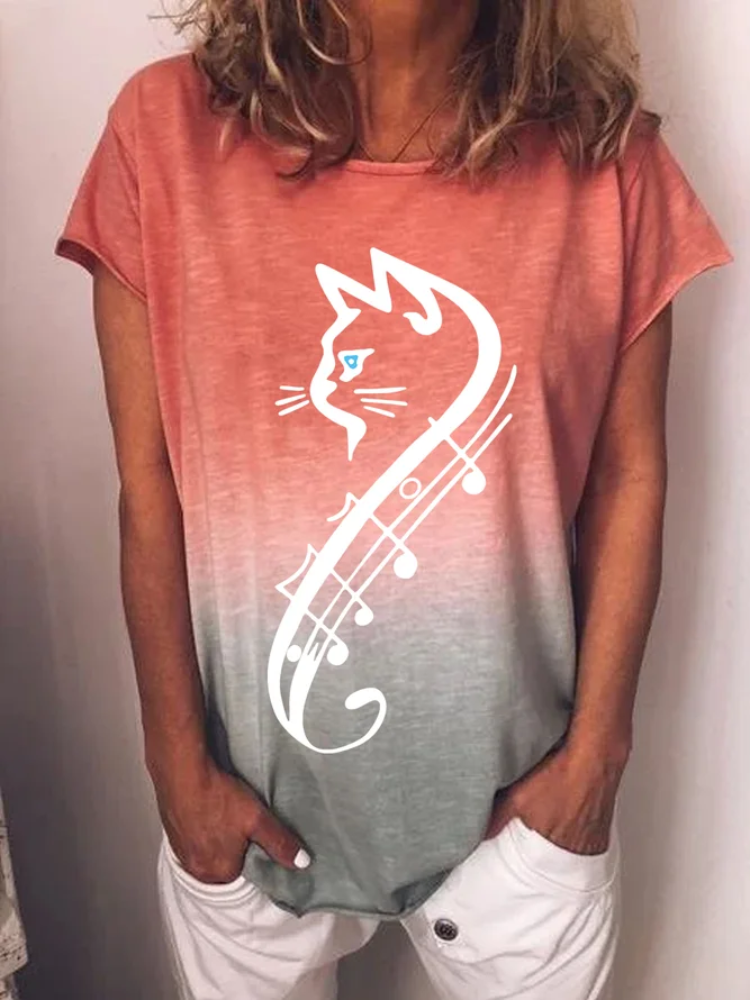Music Cat Graphic T-shirt