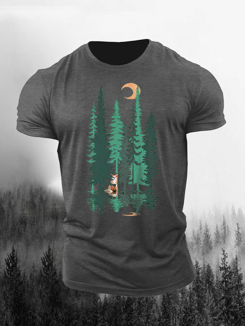 Men's Outdoor Forest Fox Short-Sleeved Shirt in  mildstyles