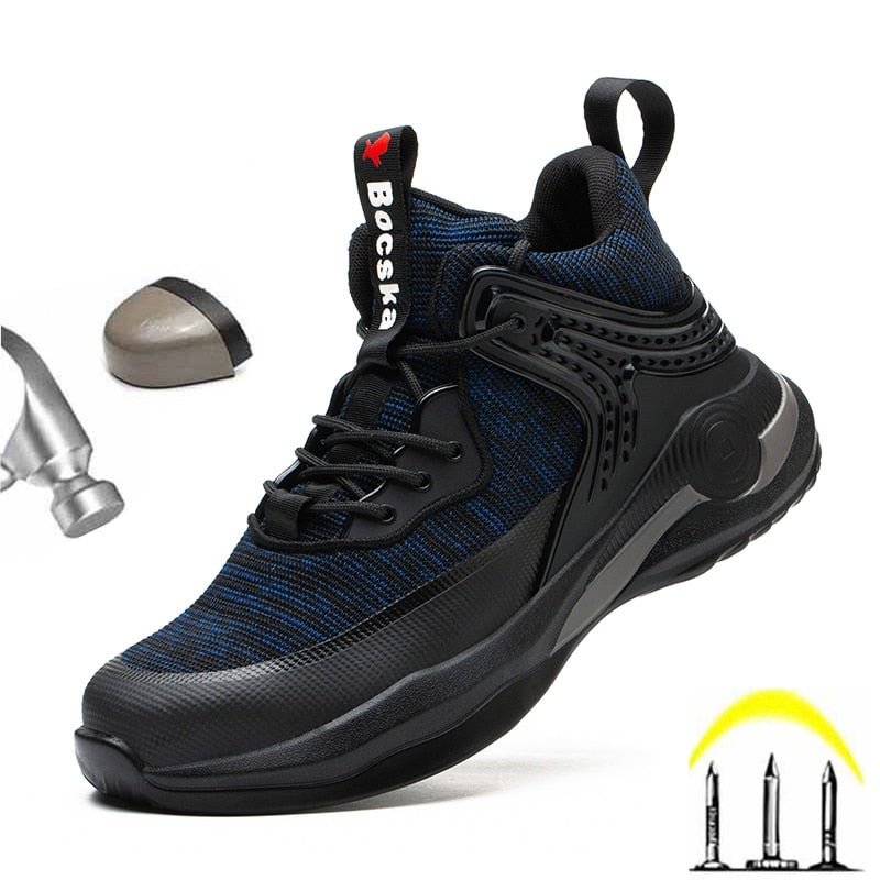 Work Safety Boots Men Shoes Sneakers Breathable Anti-Smashing Lightweight Work Boots Indestructible Sneakers With Steel Toe Cap