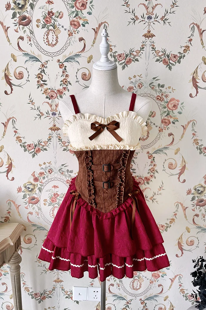 [Reservation] Lolita Red Hunter Amber JKS Dress Full Set SP17413