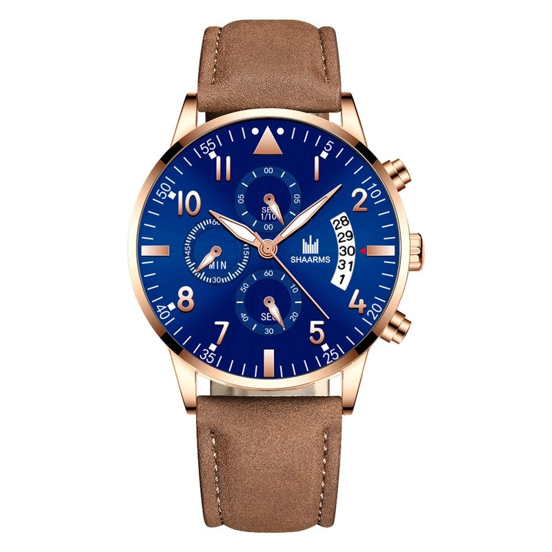 Business Solid Color Buckle Quartz Men’s Watches