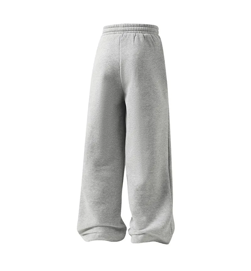 Men's Fleece Thermal Lined Sweatpants  Oversize Drawstring Waist Casual Loose Pants for Fall Winter School Season Daily Wear Stylish Menswear