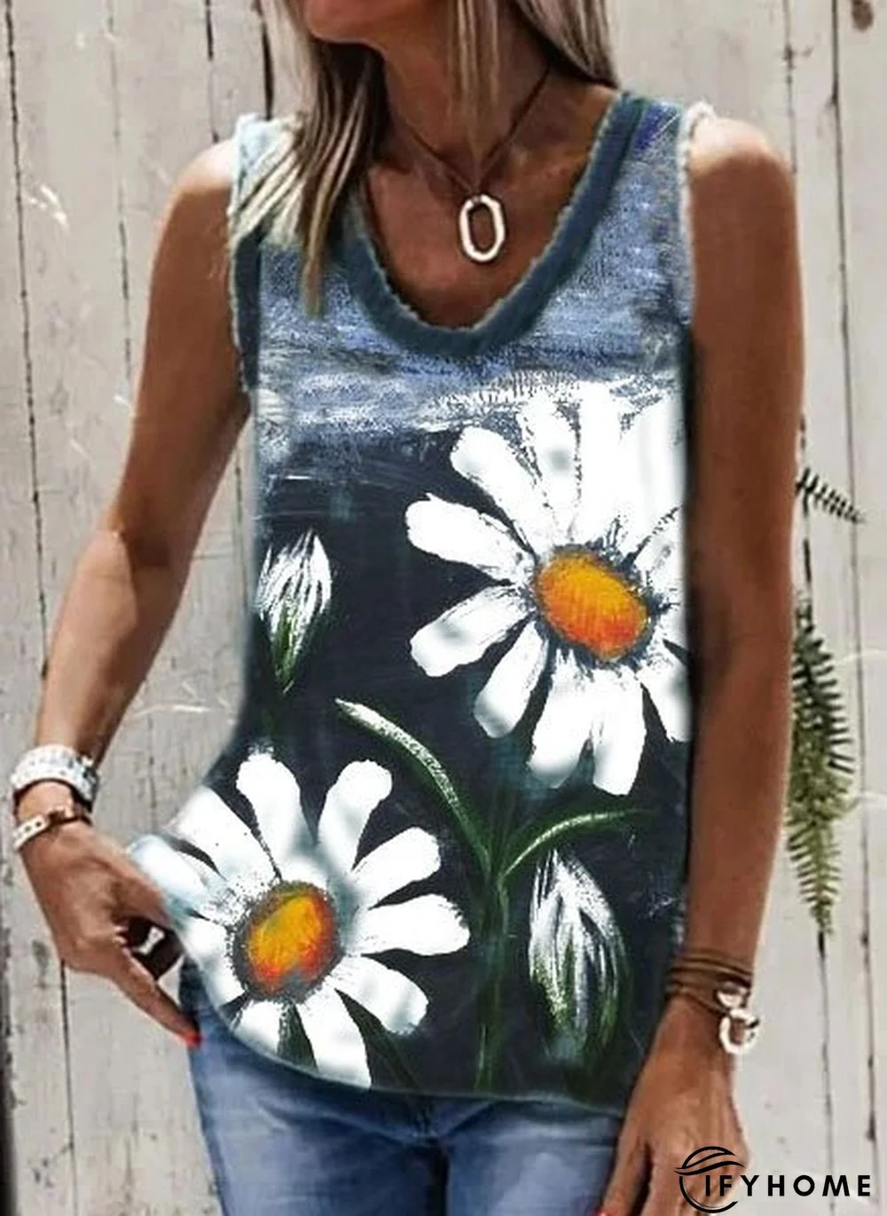 Holiday Floral Sleeveless Shirts & Tops | IFYHOME