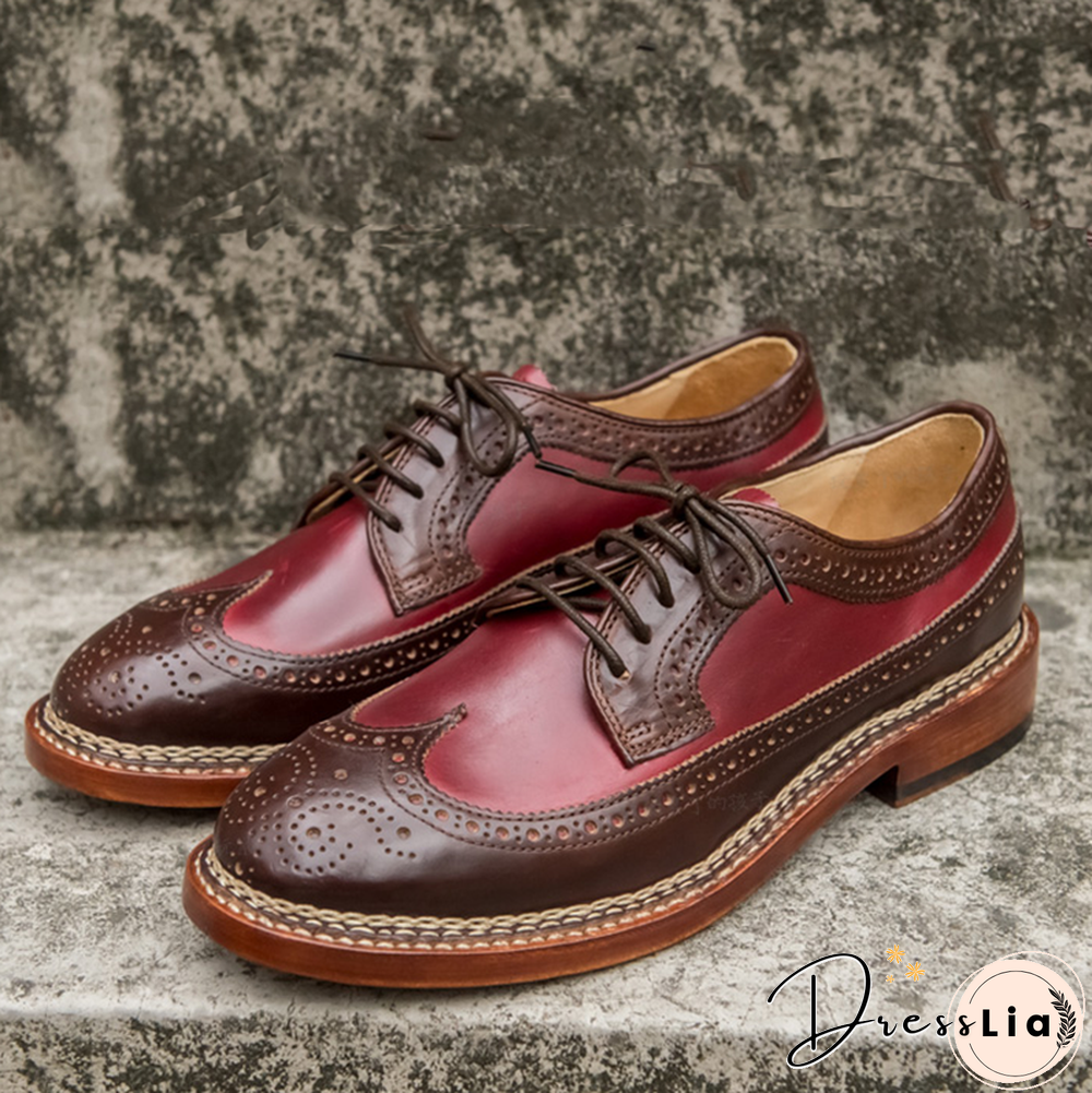 Handmade Genuine Calf Leather Oxford Shoes