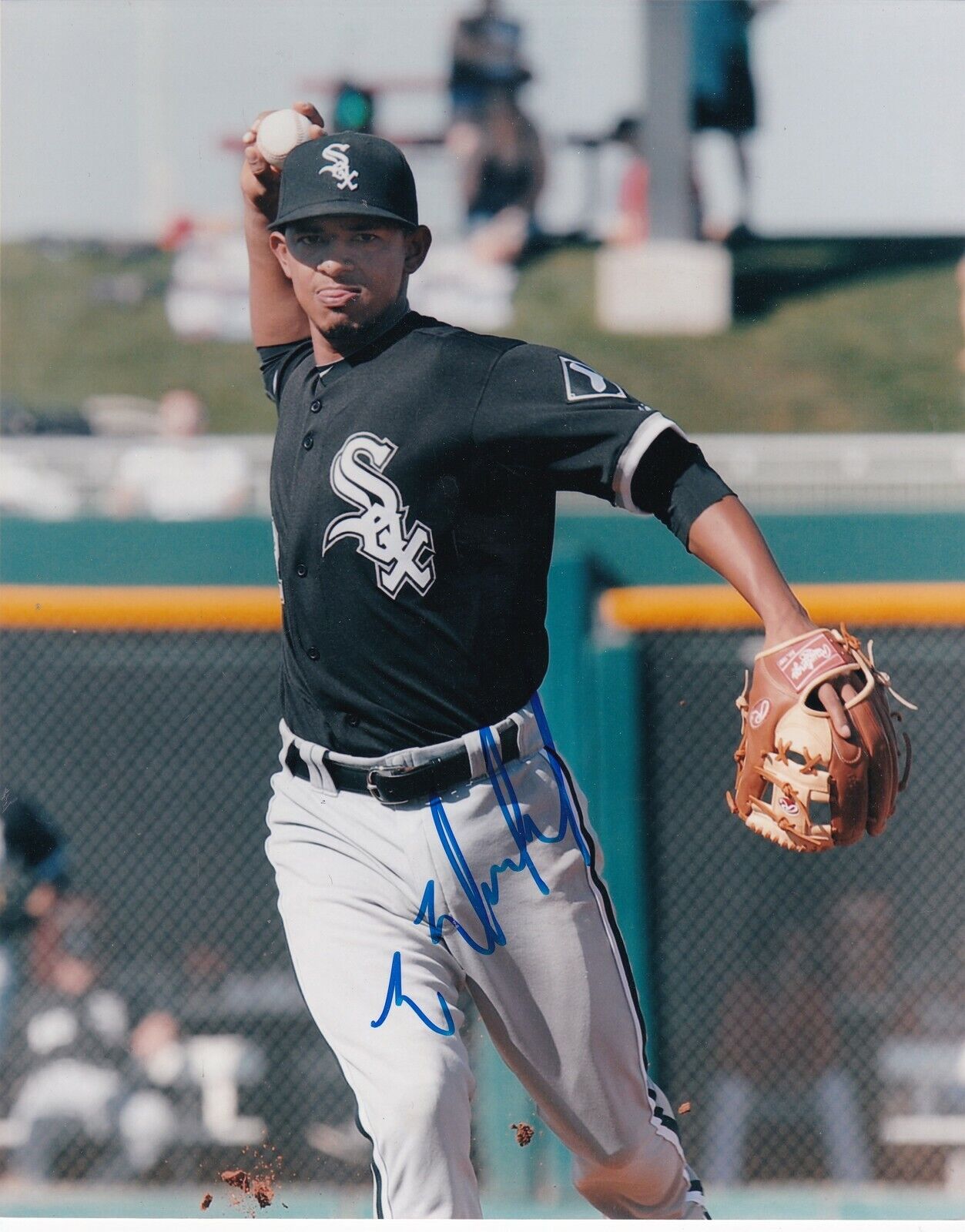 EDUARDO ESCOBAR CHICAGO WHITE SOX ACTION SIGNED 8x10