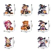 8Pcs Acrylic Halloween Animals Diamond Painting Fridge Magnet