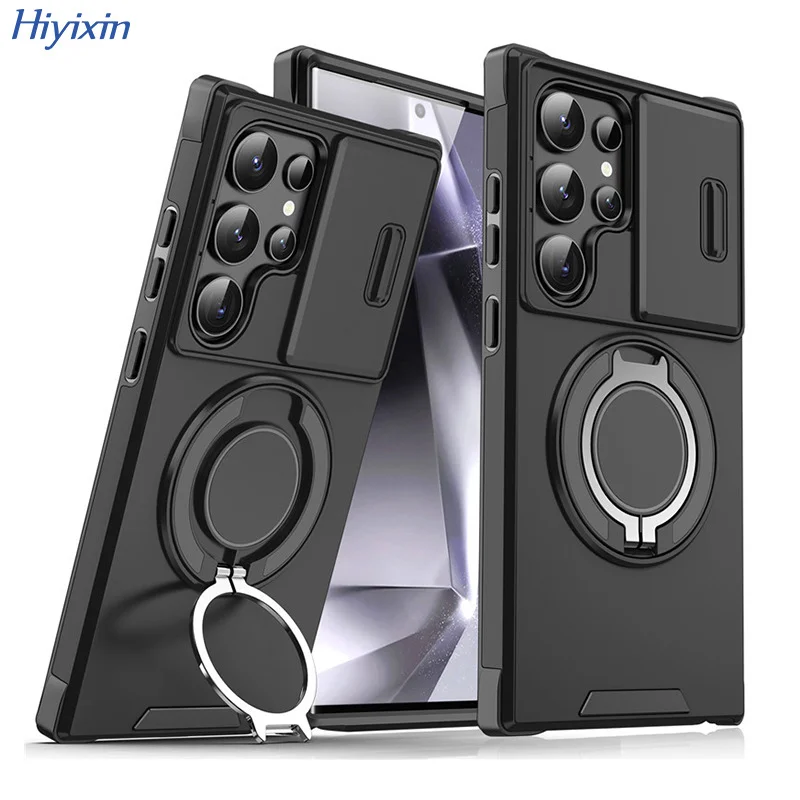  Applicable To Samsung S25 Ultra Leading Window Mobile Phone Case Rotating Stand Protective Cover