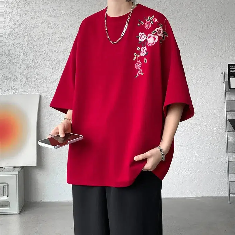 Brownm Embroidered Tee