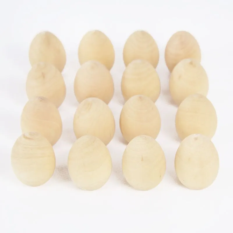 3/5pcs Natural Wooden Simulation Eggs Unfinished Wood Painted Egg DIY Craft Educational Kids Toy Gift Easter Decoration for Home