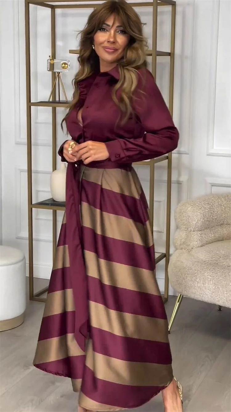 Elegant print patchwork dress 