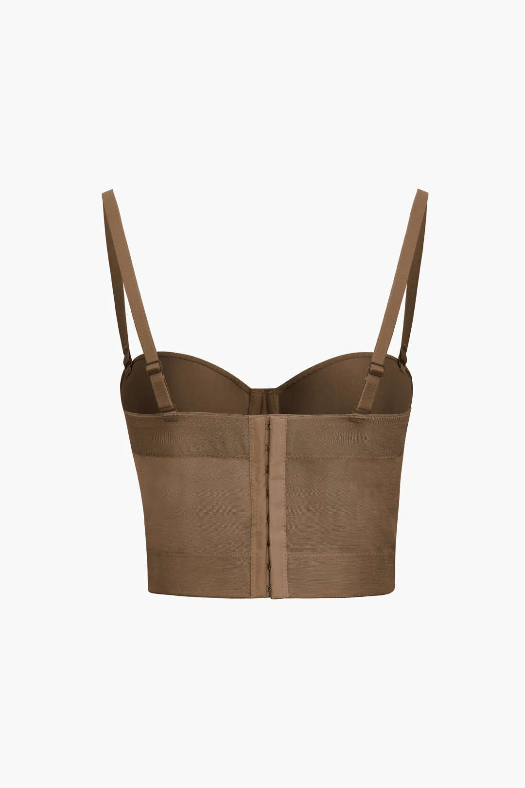 Brownm mesh bustier top with underwire
