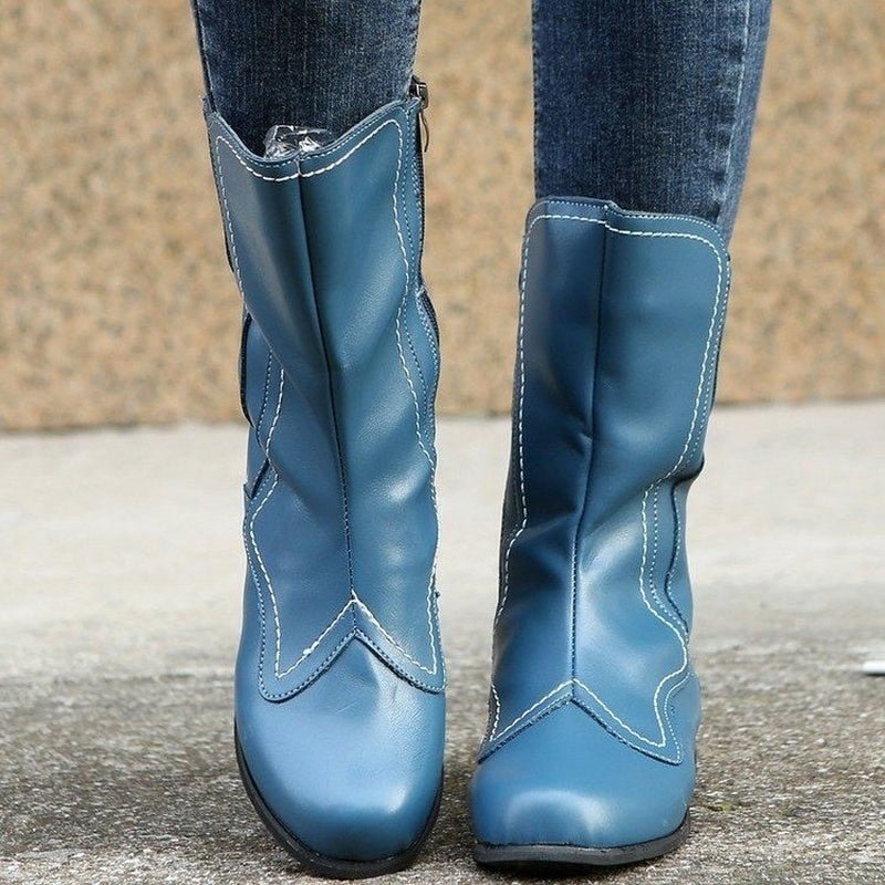 2021 winter women's boots side zipper large size comfortable boots high tube round toe rubber women's shoes botines mujer