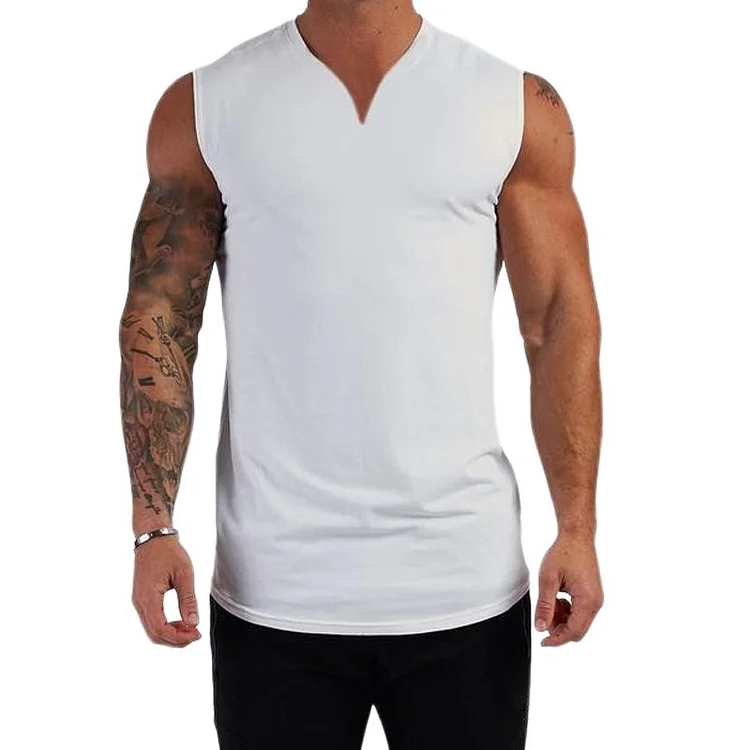 Men's Breathable Sleeveless Loose Stretch Casual Fitness Shirt