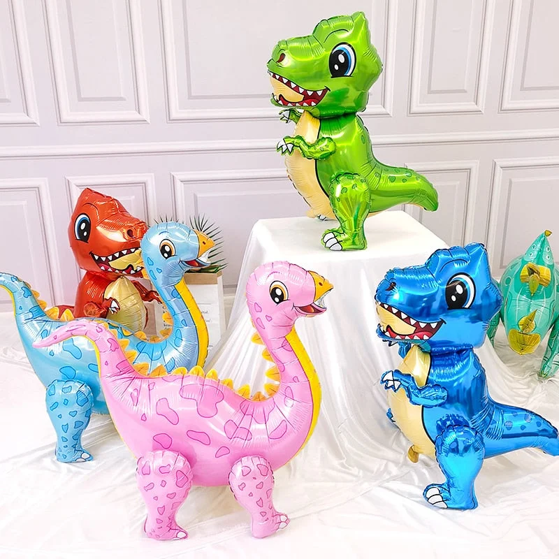 1Pc 4D Walking Dinosaur Foil Balloons Dinosaur Party Supplies Birthday Decoration Ballons Jungle Animal Part Supplies Globos