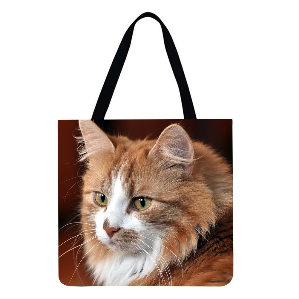 Linen Tote Bag-Cat