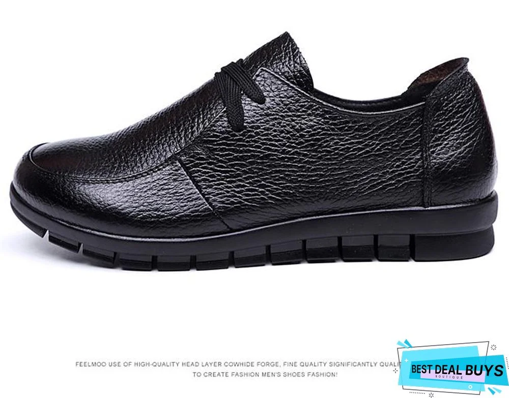 Women Flats Genuine Leather Casual Loafers Shoes