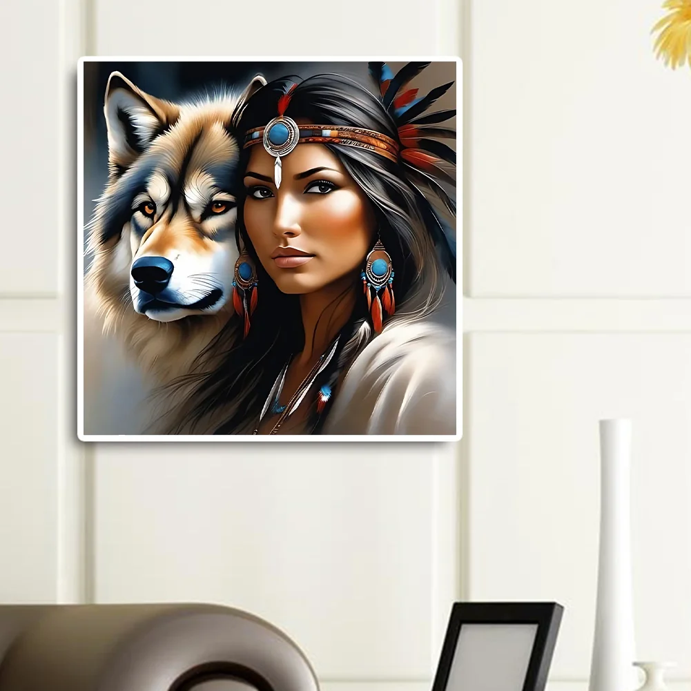 Diamond Painting - Full Round Drill - Indian Woman(Canvas|40*40cm)