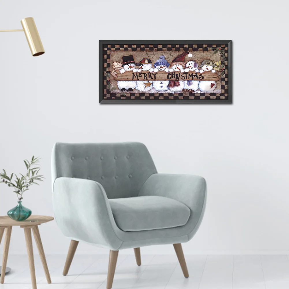 Diamond Painting - Full Round Drill - Snowman(50*25cm)