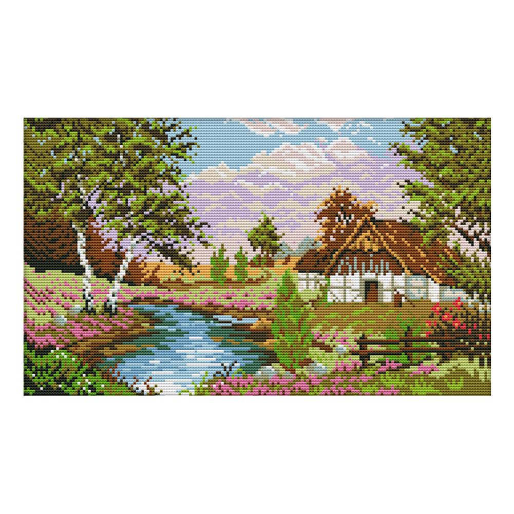 

Countryside Scenery - 14CT Stamped Cross Stitch - 40*26cm, 501 Original