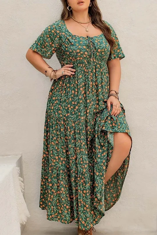 green long sleeve evening dress Plus Charlie Short Glitter Caviar Dress Hunter / 16W