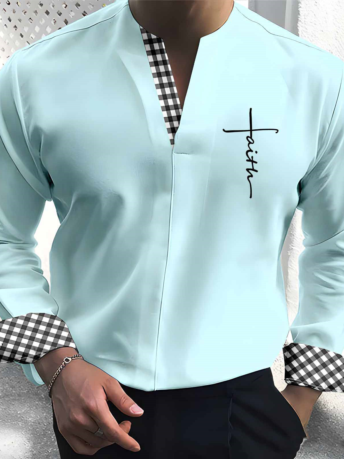 Women Long Sleeve V-neck Graphic Floral Printed Top