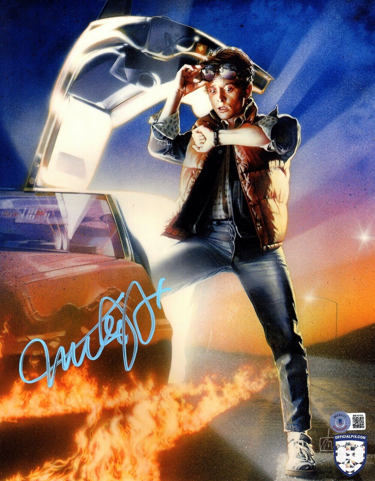 MICHAEL J FOX Signed Auto BACK TO THE FUTURE