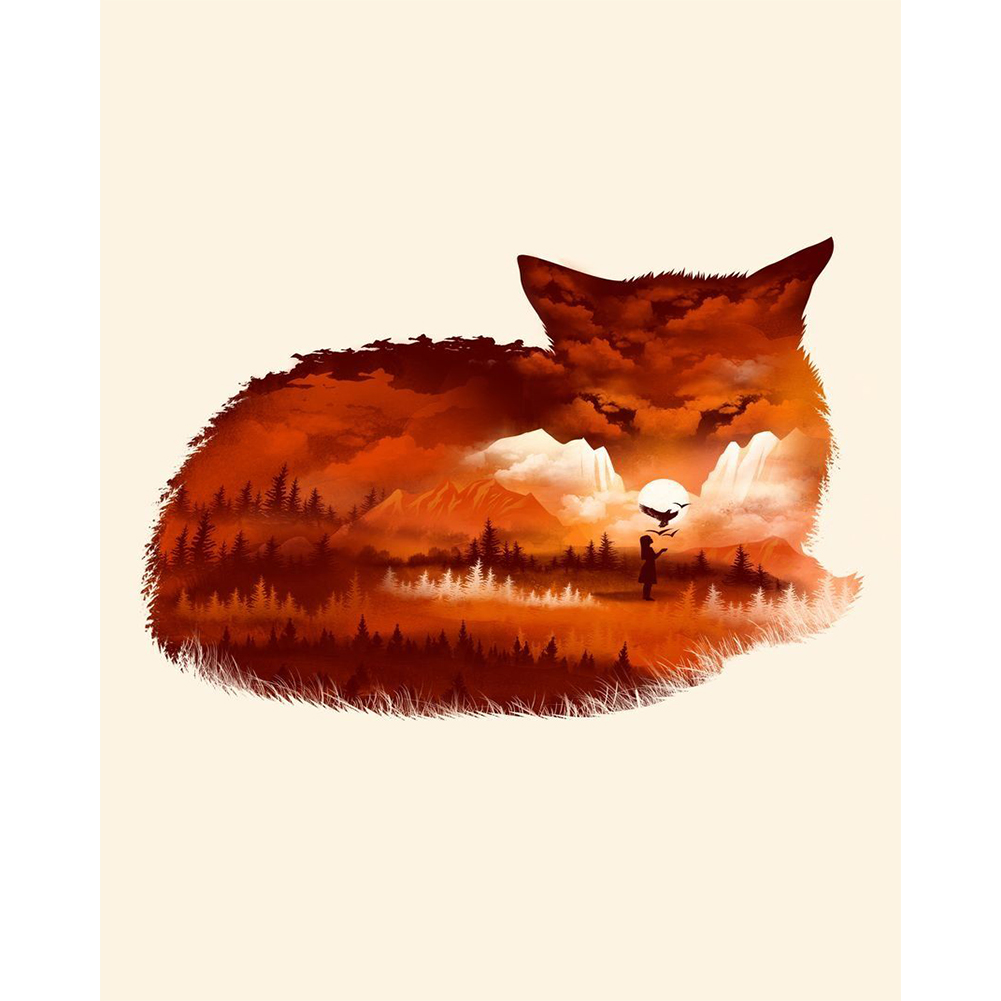 

Fox - 11CT Stamped Cross Stitch - 30*42CM, 501 Original