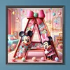 Lettre Disney Mickey Minnie-Complète Rond Diamant Peinture-40*40CM
