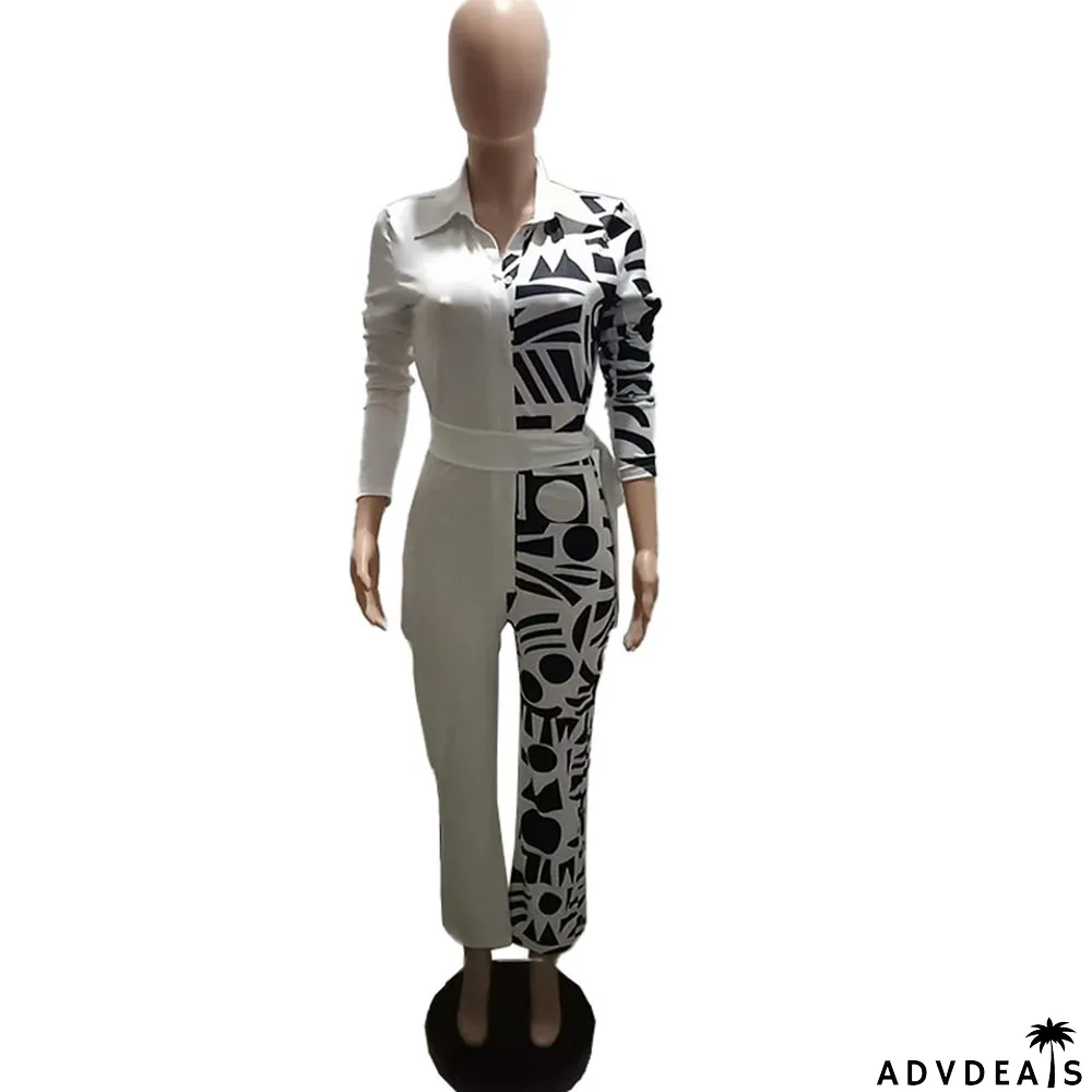 Women's Patchwork Print Jumpsuit