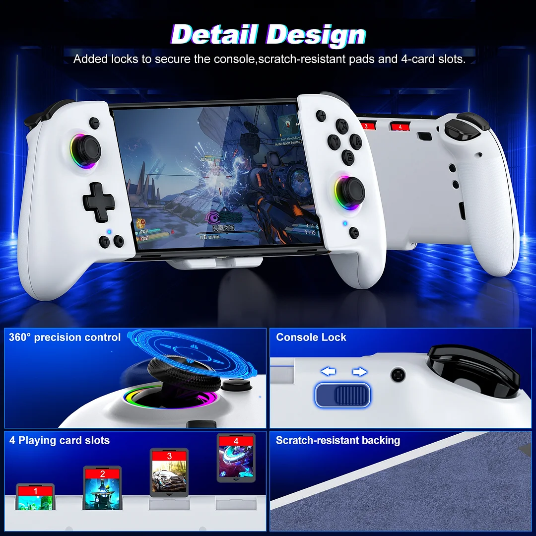 Switch Controller for Switch/Switch OLED, QQV One-Piece Joypad Controller Replacement for Switch Pro Controller, Switch Controllers Remote with Adjustable TURBO,RGB