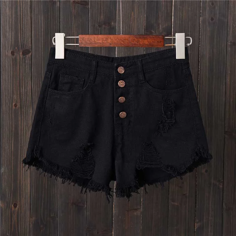 NEEDBO Shorts Jeans Summer Women Denim Shorts High Waist Casual Short Femme Plus Size 6XL Hole Sexy Ladies Hot Short Pants Mujer