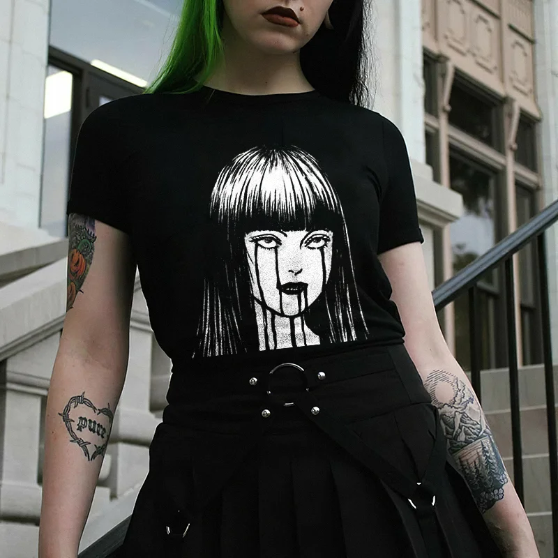 Tomie Junji Ito Anime Printed Women's T-shirt -  