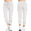 Ladies Workwear Casual Elastic Waist Lace Up Pants