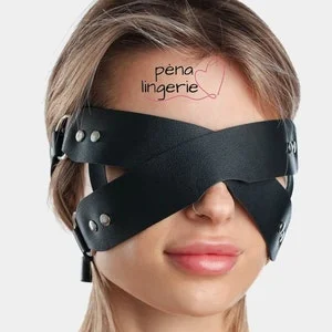pornhint Pornhint Leather Bdsm Bondage Eye Mask, Adult Blindfold Roleplay Costume, Kinky Bdsm Accessory, Bdsm Clothing, Bdsm Sex Toys