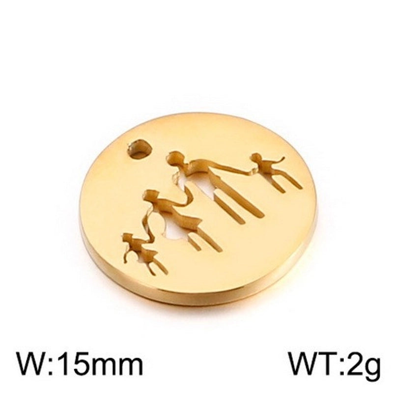 1 Piece Stainless Steel 18K Gold Plated Human Heart Shape