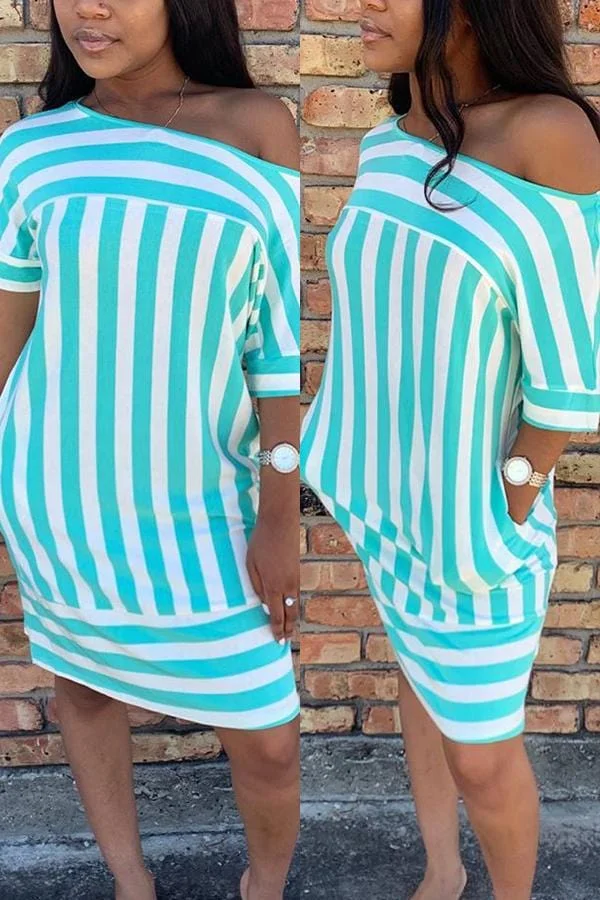 Fashion Casual Striped Printing Dress