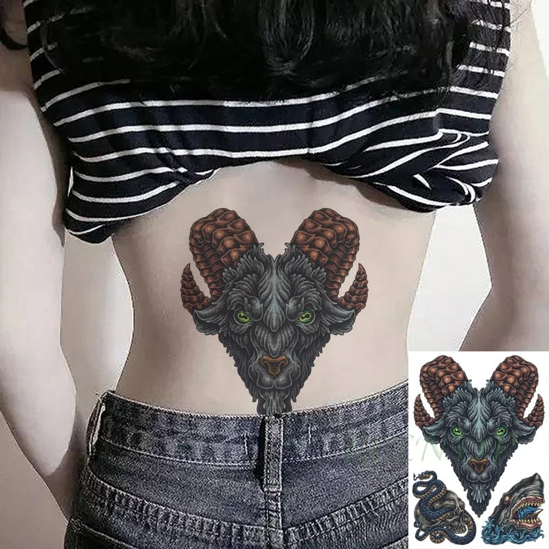 Waterproof Temporary Tattoo Sticker Halloween cool Tribal totem fake tatto Sex flash tatoo tatouage Stickers for girl women men
