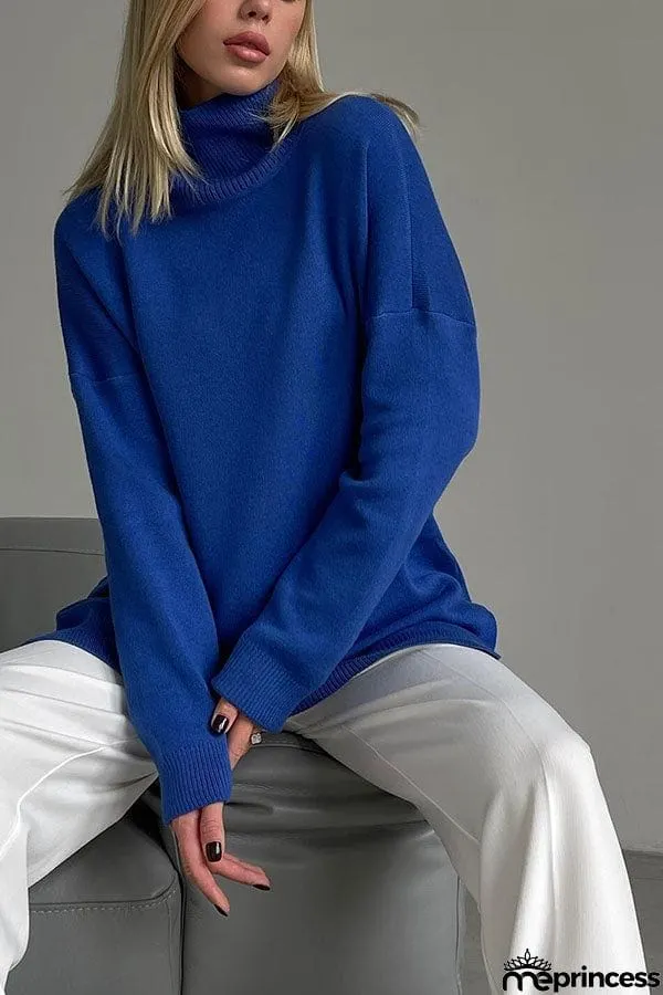 turtleneck loose knit sweater
